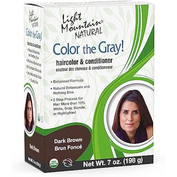 Light Mountain NATURAL: COLOR THE GRAY CONDITIONER, DARK BROWN 7 OZ - Image 2